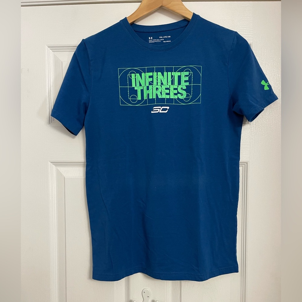 Under Armour Boys Blue and Green Graphic T-shirt XL